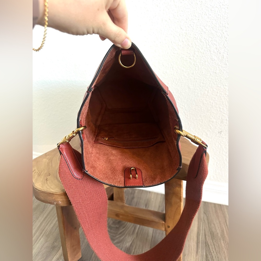 Celine Brick Red Tote with Gold Accents - Picture 13 of 15